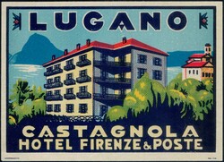 Lugano Hotel Firenze 1910, Koffer-Vignette
