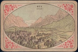 Bex Thermalquelle ca. 1900, Spielkarte mit ungewöhnlicher Werbung
