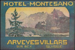 Villars sur Bex Hotel Montesano 1914, Koffer-Vignette