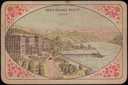 Ouchy Hotel Beau Rivage ca. 1910, Spielkarte mit Hotel-Werbung
