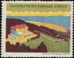 Zürich Kurhaus 1905, Vignette (punkthell) + Ansichtskarte