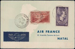 Frankreich 1937, Air France Weltrundflug ab Paris via Natal, New York ...