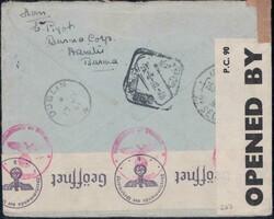 Burma 1941, 2a6p auf doppelt zensuriertem Brief nach Dublin/Irland