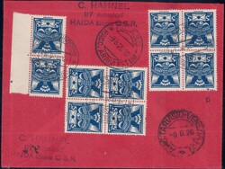 1926, Flugpostserie auf R-Brief nach Italien