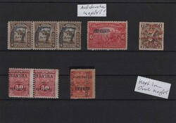 Abarten, Lot von 4 ungezähnten Ausgaben + 6 kopfstehenden ...