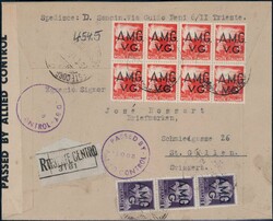 Italien/Triest, Einseckbuch mit div. AMG-FTT-Serien, dabei auch ...