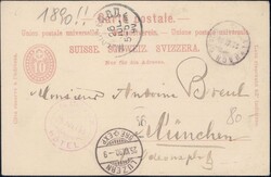 Pilatus 1890/95, 10c Postkarte mit Zudruck (schwacher Bug) + ...