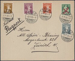 1919, 50c Flügelradaufdruck auf sauberem Brief von Bern nach Zürich ...