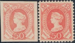 Libertas-Essai, 50c ungezähnt + gezähntAutomatically generated ...