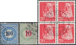 Nachportomarken/Portofreiheit, Lot auf 22 Einsteckkarten