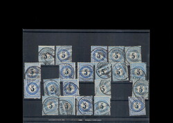 Nachportomarken/Portofreiheit, Lot auf 22 Einsteckkarten