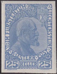 1916, 25H ultramarin, ungezähnt, Befund MarxerAutomatically ...