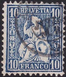 10c blau mit Abart: Fleck im KreuzAutomatically generated translation ...