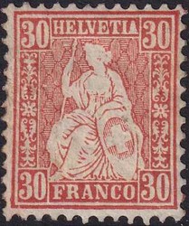 30c zinnober, ungebraucht