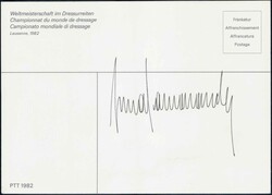 1982, Juan Antonio Samaranch, Originalunterschrift auf Maximumkarte