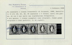 Komplette Serie (5), sehr gut gezähnt, 40c postfrisch, 2 Befunde, ...