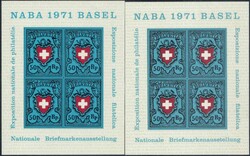 1971, NABA-Block auf Kunstdruckpapier mit Druckkreuz links, sowie ...