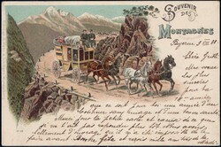 Postkutschen, Album mit 50 Ansichtskarten, dabei Westschweiz, ...