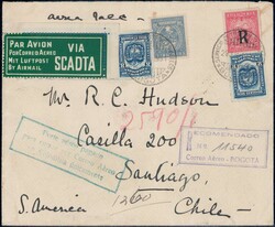 Flugpost, Lot von 17 Belegen, dabei Kolumbien, Scadta, Zeppelin etc., ...