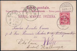 SCHÖNECK (Nidwalden) 1895, 10c zinnober auf Vorläuferlitho von ...