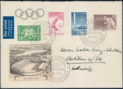 Oslo 1952, illustr. Brief mit Serie und SonderstempelAutomatically ...