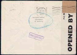 1941, Zensurbrief von St. Moritz nach London, seltener Vermerkstempel ...