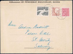WM Are Falun 1954, verschickte Faltkarte mit ...