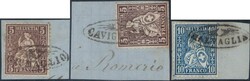 3 Briefstücke mit Strahlenstempel ASCONA, CAVIGLIANO, GIUMAGLIO + ...
