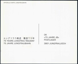 KLEINE SCHEIDEGG 1987, 20c auf Karte der Jungfraubahn ...