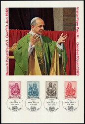 1961, Evangelistenserie (4) auf Sonderblatt vom Papstbesuch 1969