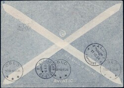 SDN 1934, 50c grün (Nr. 9) auf Luftpostbrief nach Oslo + OMS 1950, ...