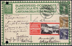 LUNGERN Park Hotel 1911, Bundesfeierkarte mit Hotelvignette, Karte ...