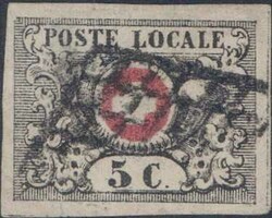 Waadt 5, farbfrisch, breitrandig, kleine dünne Stelle rückseitig + ...