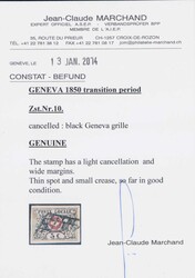 Waadt 5, farbfrisch, breitrandig, kleine dünne Stelle rückseitig + ...