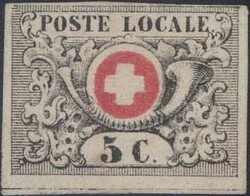 Waadt 5, farbfrisch, oben schmal- sonst breitrandig, kleine dünne ...