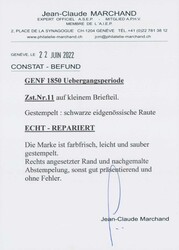 Neuenburg 5c schwarz/rot auf Briefstück mit Eidg. Raute, farbfrisch, ...