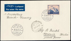1947, Brief vom Sonderflug Zürich-Venedig, SLH 150.-
