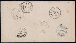 1872, 25c grün auf Umschlag von Wettingen nach Ungarn, rückseitg ...