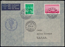 1938, Ballonflug Aarau, dekorativer Brief ab VaduzAutomatically ...