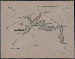 Hergiswil Hotel Bellevue-Rössli 1914, illustr. Umschlag nach Wien