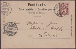 MALOJA KURSAAL 1898, 5c Ziffer auf früher Ansichtskarte mit ...