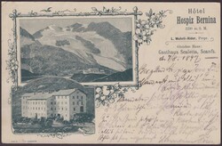 BERNINA-HOSPIZ 1897, 10c Ziffer auf Ansichtskarte vom Hotel mit ...