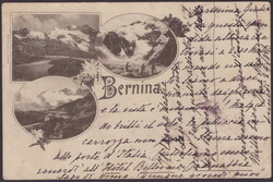 BERNINA-HOSPIZ 1898, 10c Ziffer auf passender Ansichtskarte nach ...