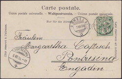 CUMBELS Hotel Piz Mundaun 1904, 5c Ziffer auf Ansichtskarte mit ...