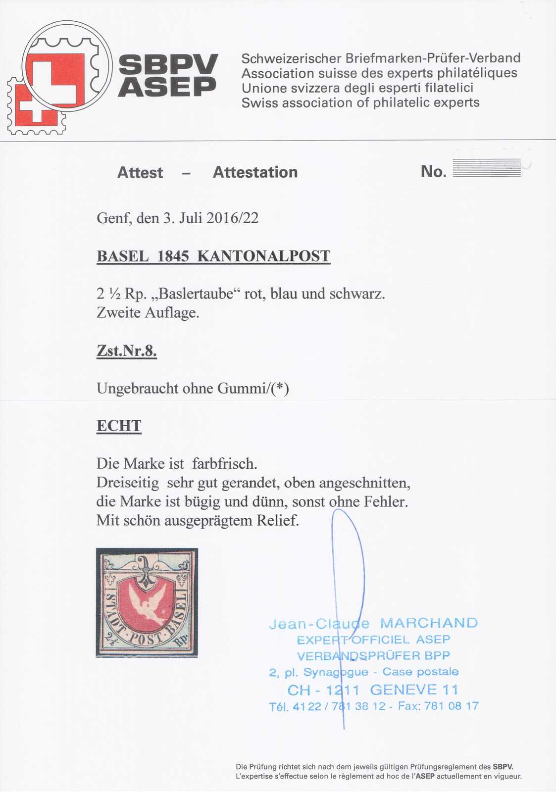 Image 3 for lot number 2346 for 15th Pilatusmail-Auktion