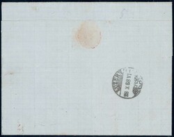 1868, 5c gelbbraun im Viererblock auf R-Brief von Malters nach ...