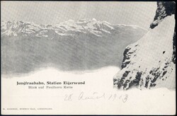 1903, 5c grün, 2/3-TEILUNG auf Karte von EIGERGLETSCHER, violetter ...