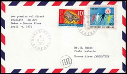 1971, Swissair Erstflug Buenos Aires-Dakar und Dakar-Buenos Aires, 2 ...