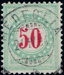 50c hellblaugrün mit Vollstempel MEDAGLIA, 100.-+Automatically ...