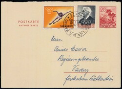 1964, R-Antwortkarte von San Marino mit Zusatzfrankatur nach ...